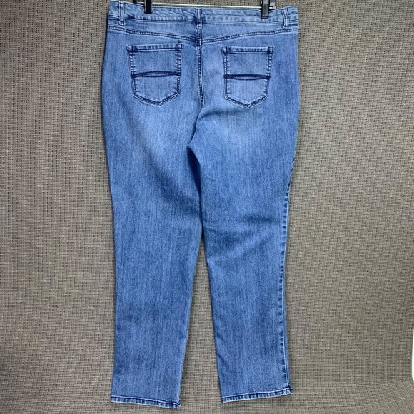 Bandolino Mandie Womens Size 16 Blue Denim High-Rise Straight Leg Jeans - Picture 2 of 10